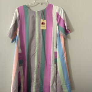 Entro Multicolor Striped Mini Dress